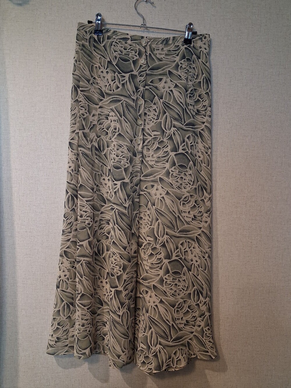 Vintage Y2k Ann Taylor Olive and Beige Floral Lace Maxi Skirt Sz 10